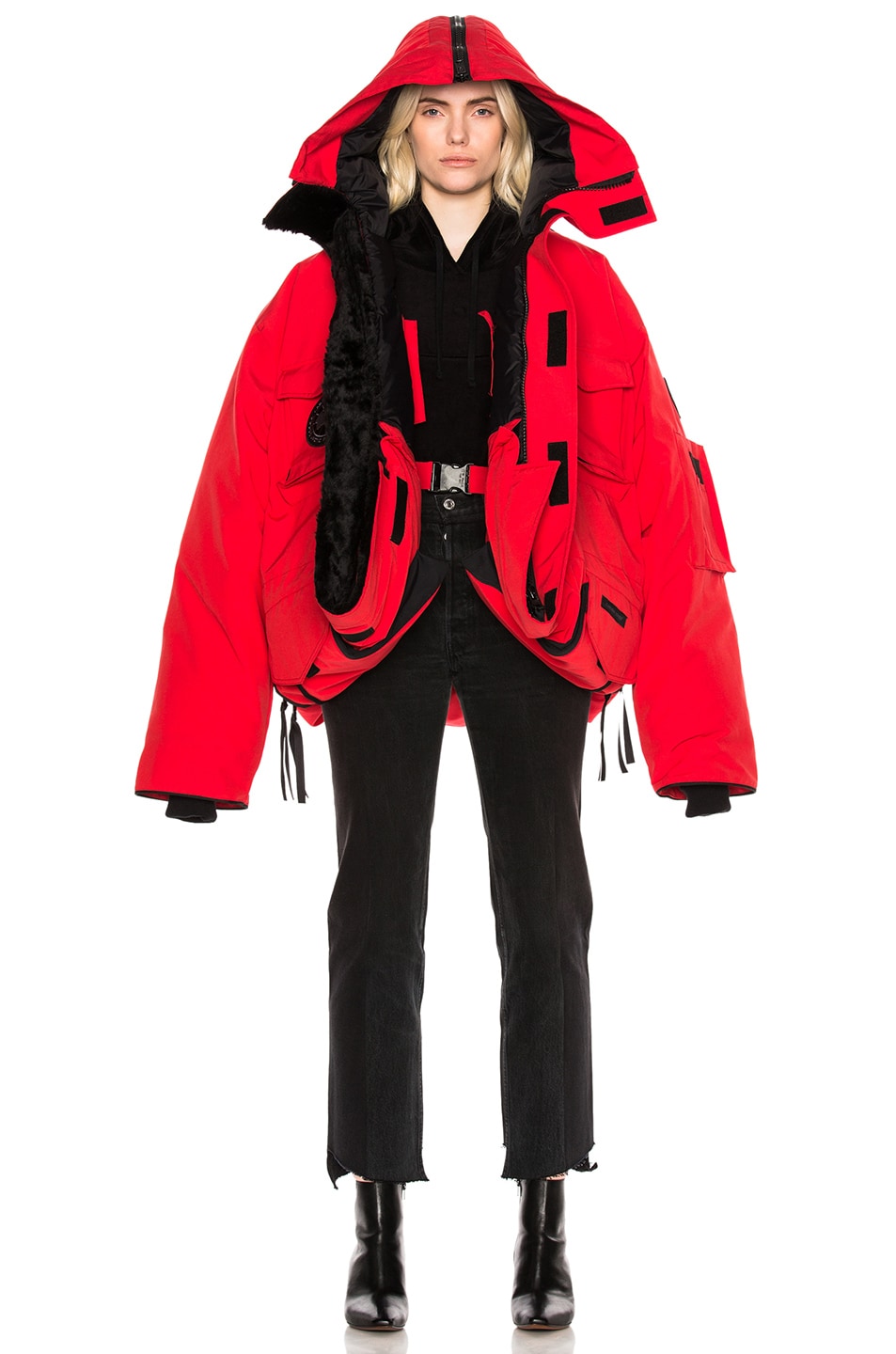 VETEMENTS x Canada Goose Oversized Fold Up Parka in Red | FWRD