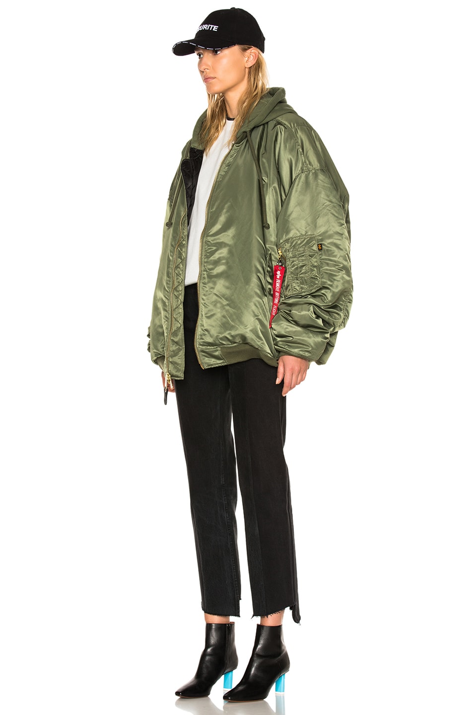 VETEMENTS x Alpha Industries Oversized Reversible Bomber in Green ...