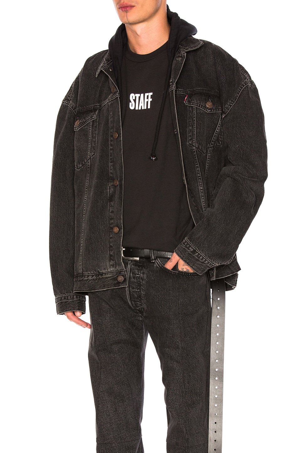 Image 1 of VETEMENTS x Levis Oversized Denim Jacket in Black