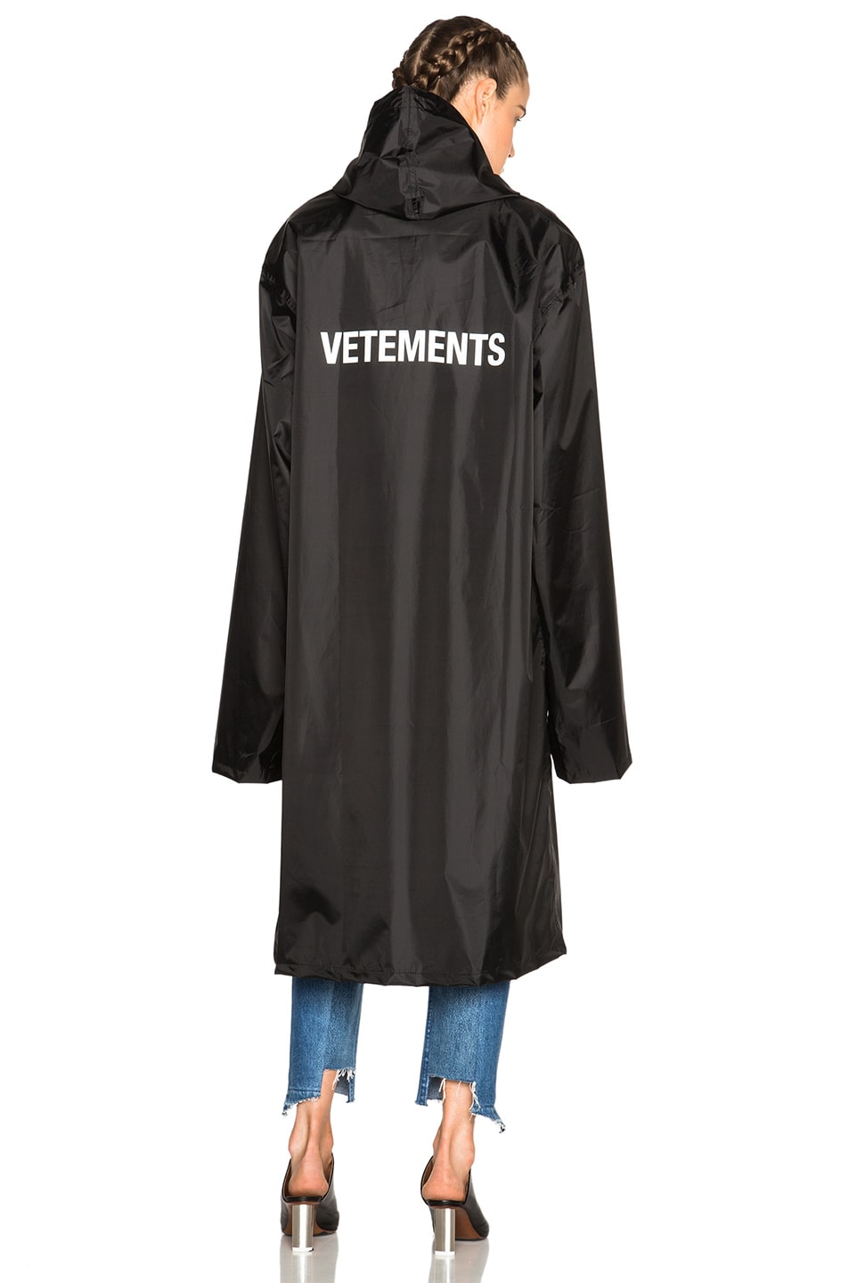 Vetements Rain Coat In Black Fwrd
