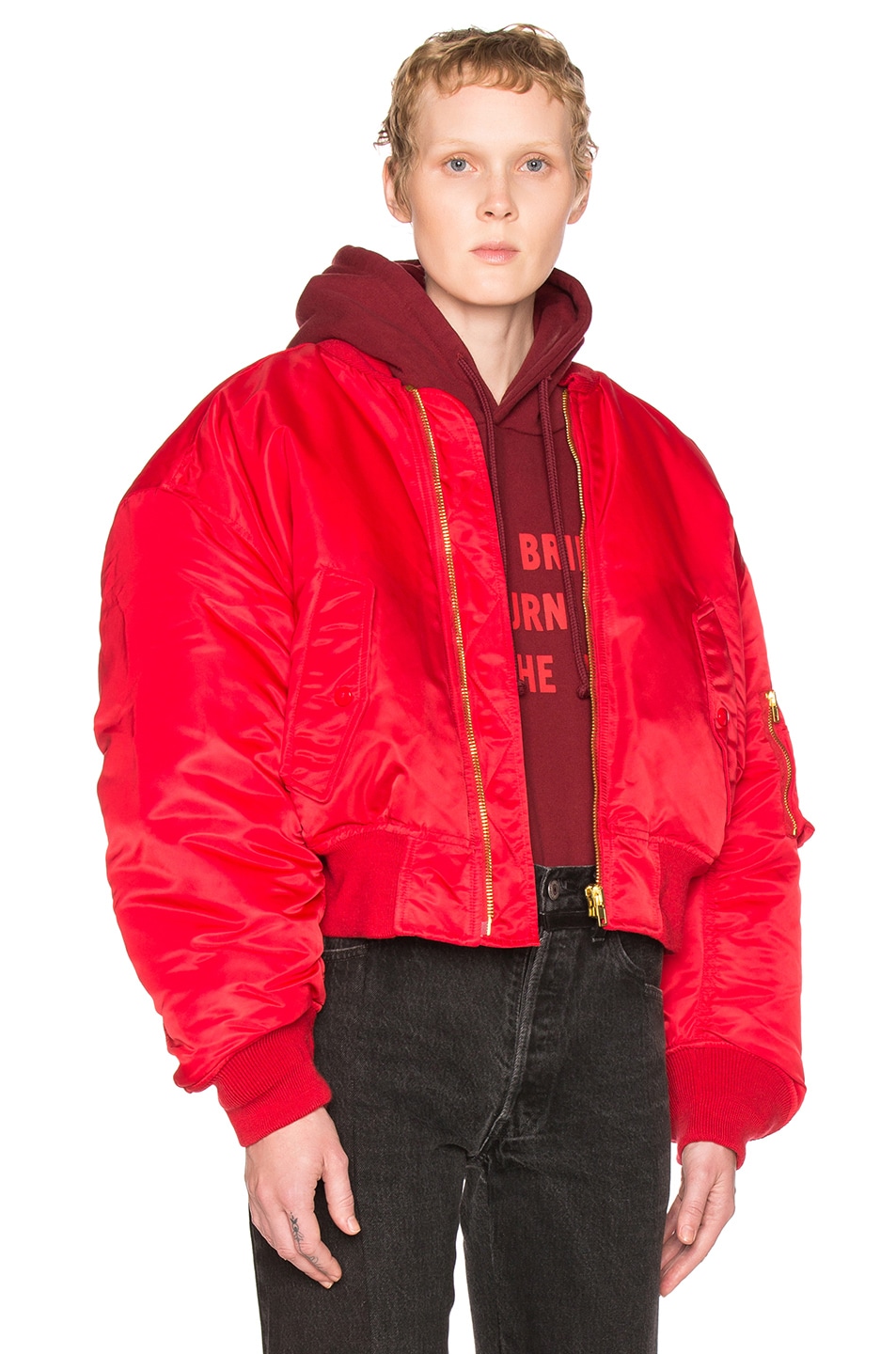 Image 1 of VETEMENTS Bomber Jacket in Red