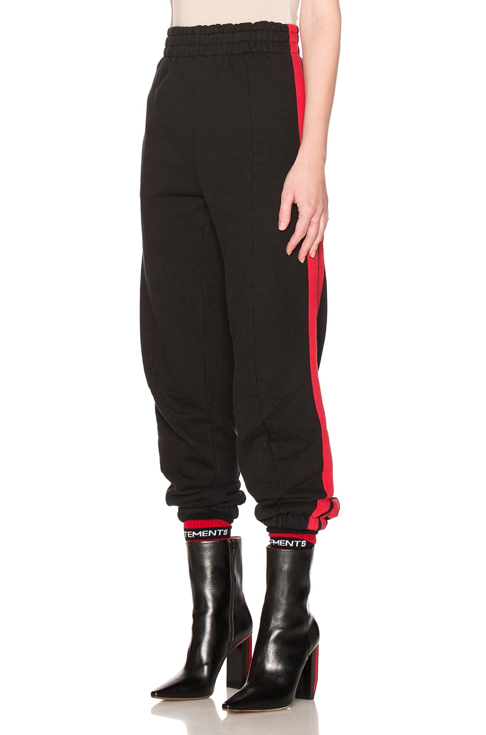 black and red sweatpants