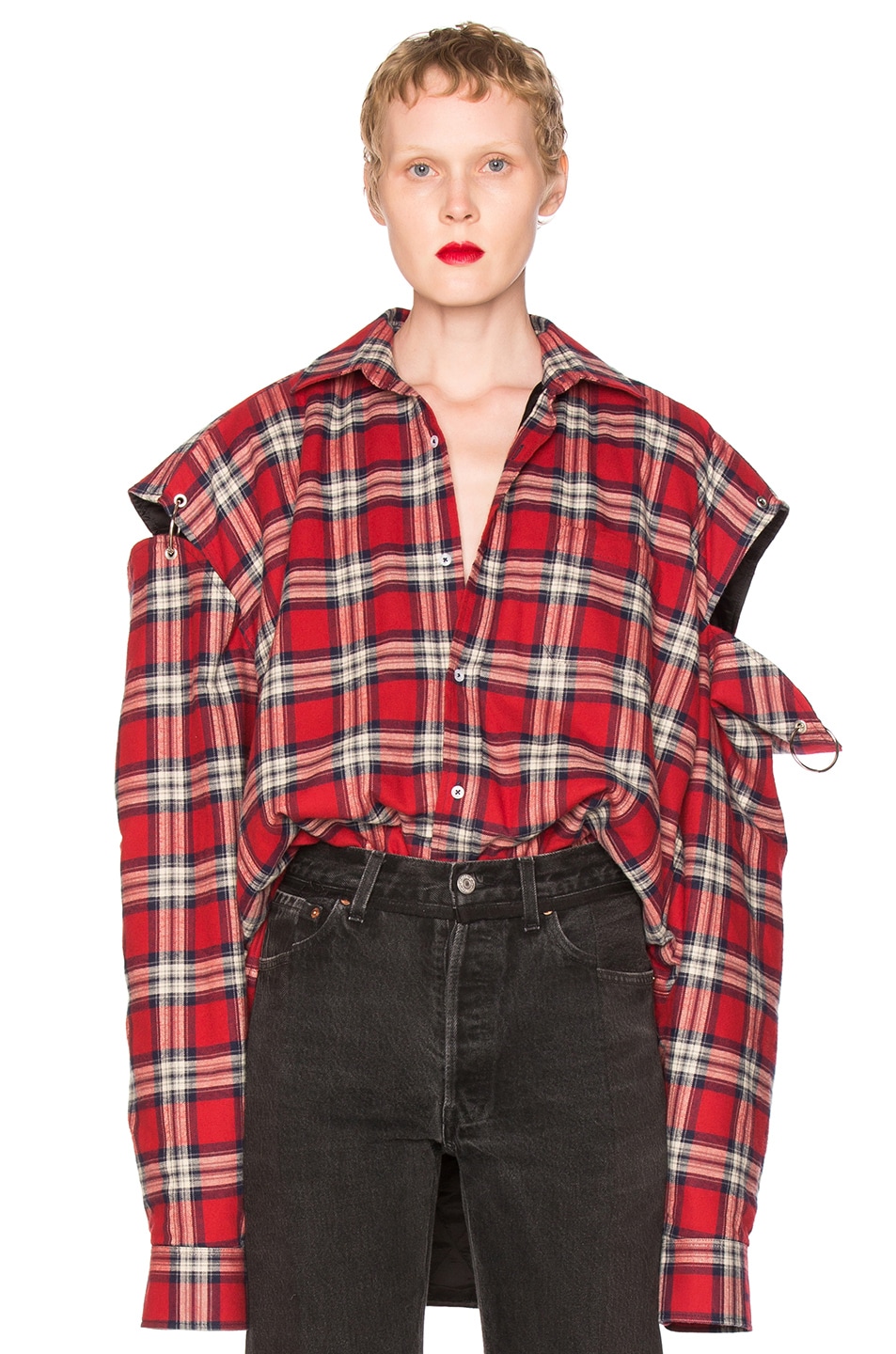 Image 1 of VETEMENTS Flannel Shirt in Red Check