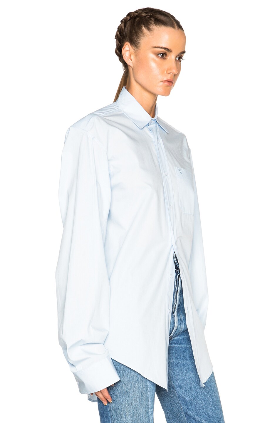 VETEMENTS Button Up Shirt in Blue | FWRD