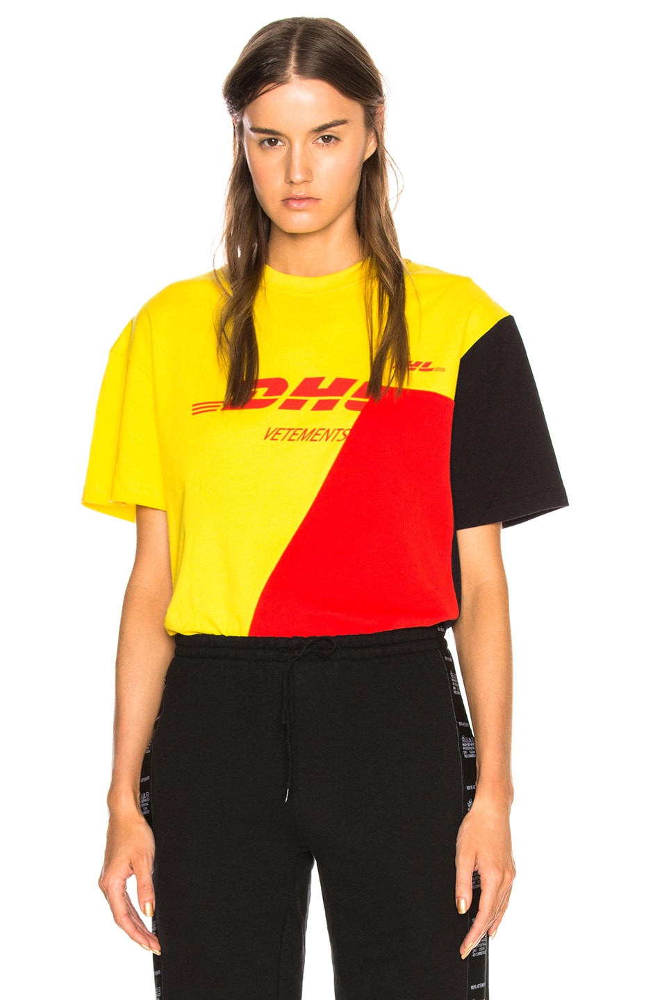 Image 1 of VETEMENTS x DHL Cutup Tee in Yellow