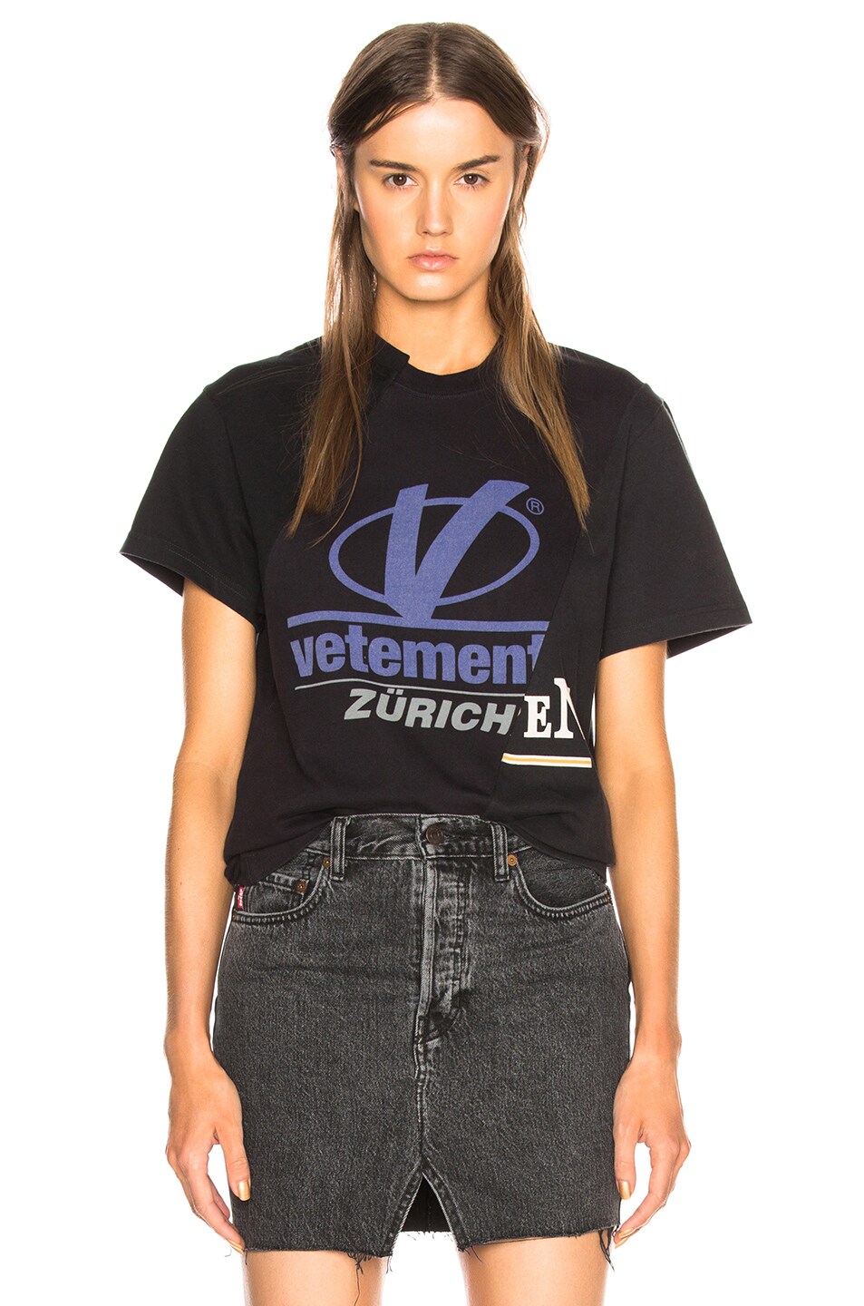 Image 1 of VETEMENTS Cutup Graphic Tee in Black