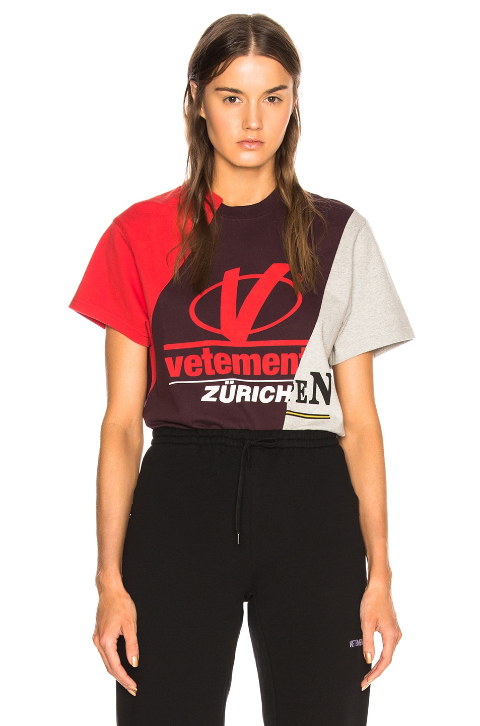 Image 1 of VETEMENTS Cutup Graphic Tee in Red Multicolor