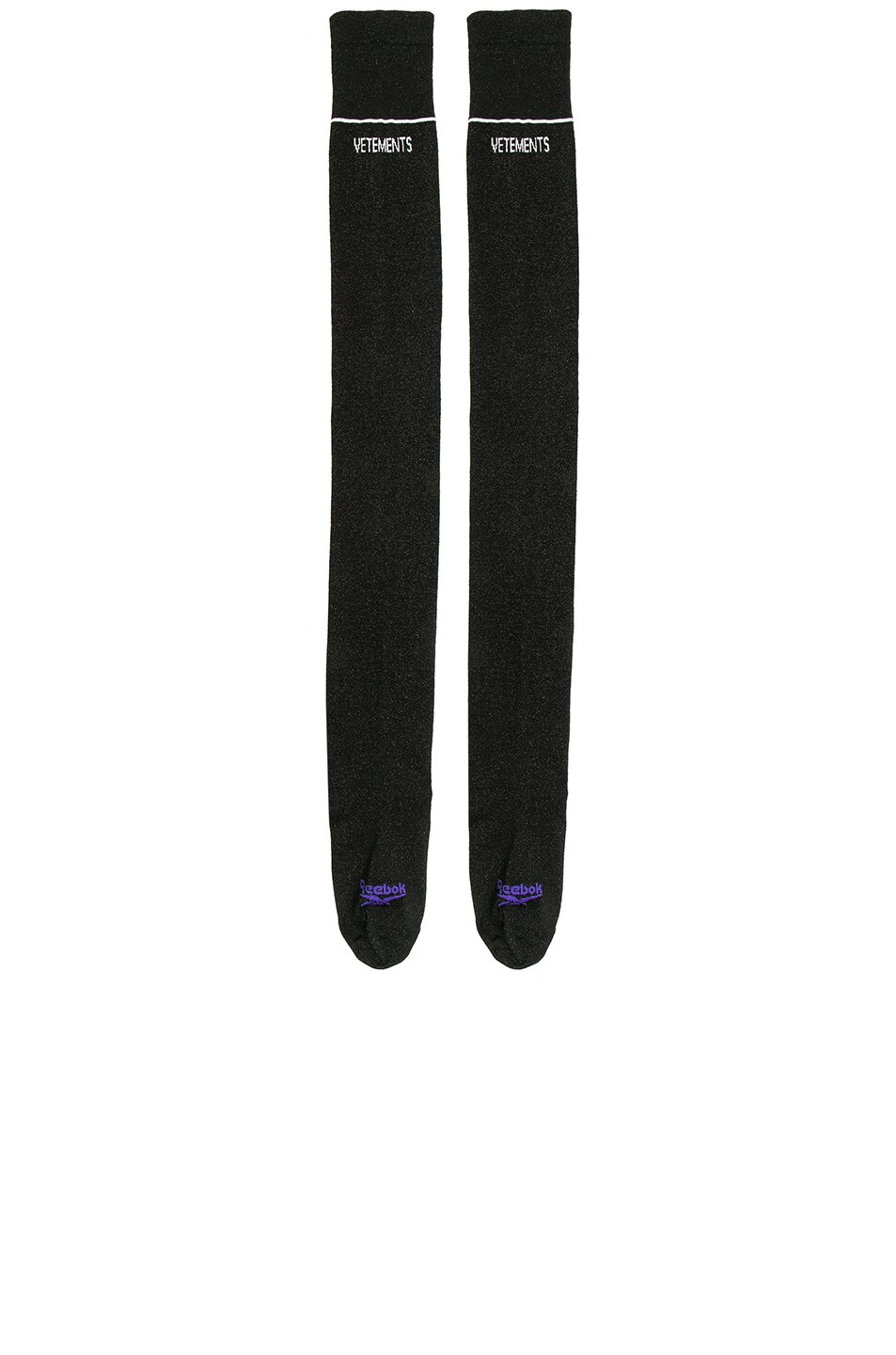 Image 1 of VETEMENTS Thigh High Lurex Socks in Black