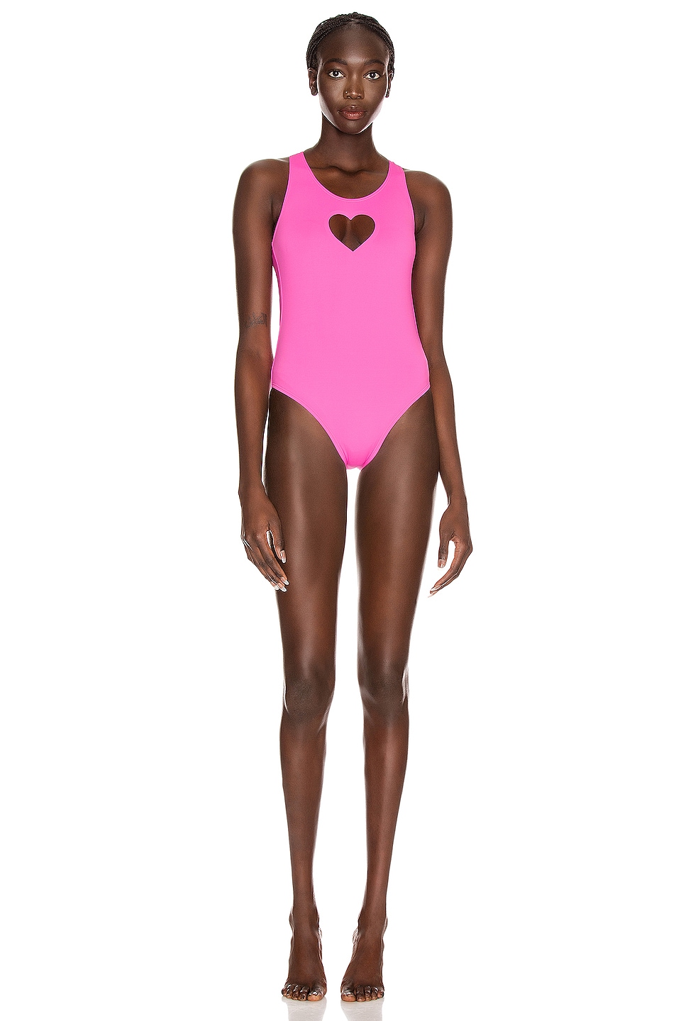 Image 1 of VETEMENTS Heart One Piece Swimsuit in Pink
