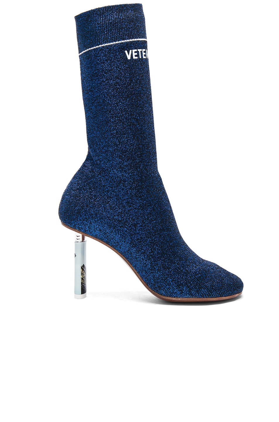 Image 1 of VETEMENTS Lurex Sock Ankle Boots in Blue