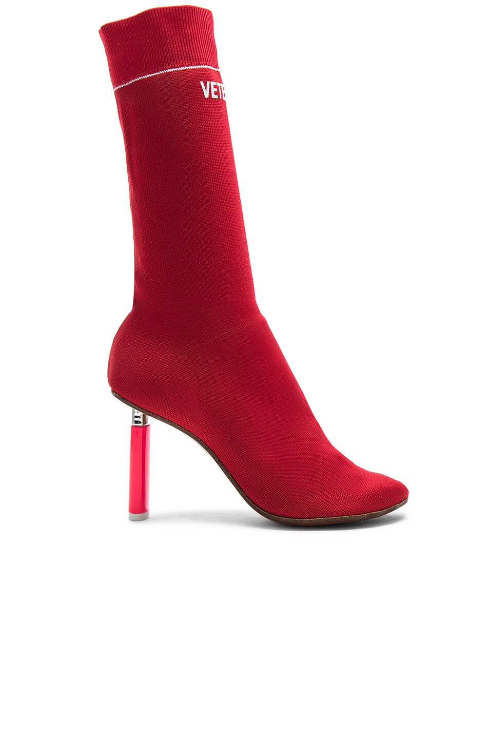 Image 1 of VETEMENTS Sock Ankle Boots in Red