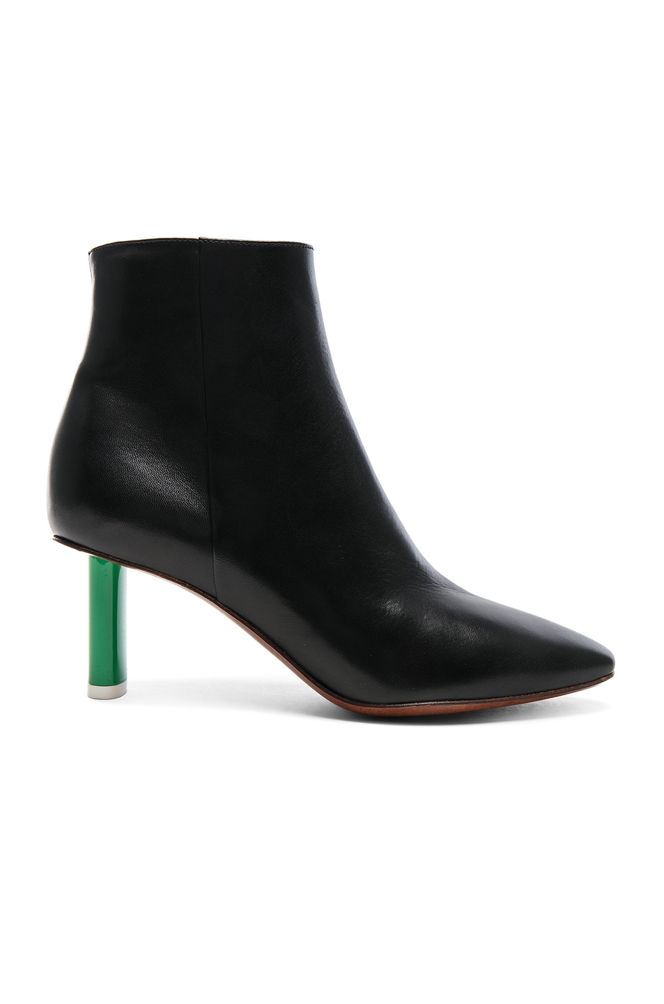 Image 1 of VETEMENTS Lighter Heel Leather Ankle Boots in Black
