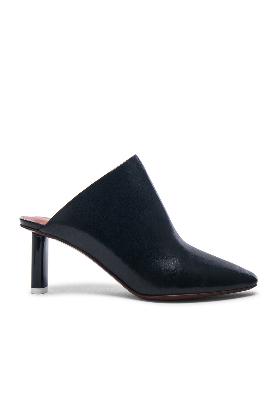 Image 1 of VETEMENTS Leather Mules in Black & Black