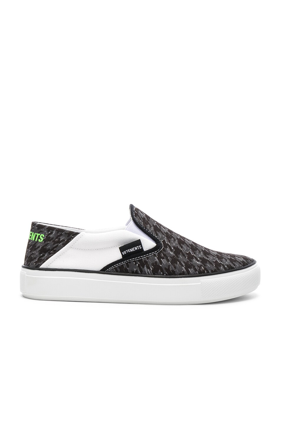 Image 1 of VETEMENTS Canvas Checkerboard Slip On Sneakers in Black & White
