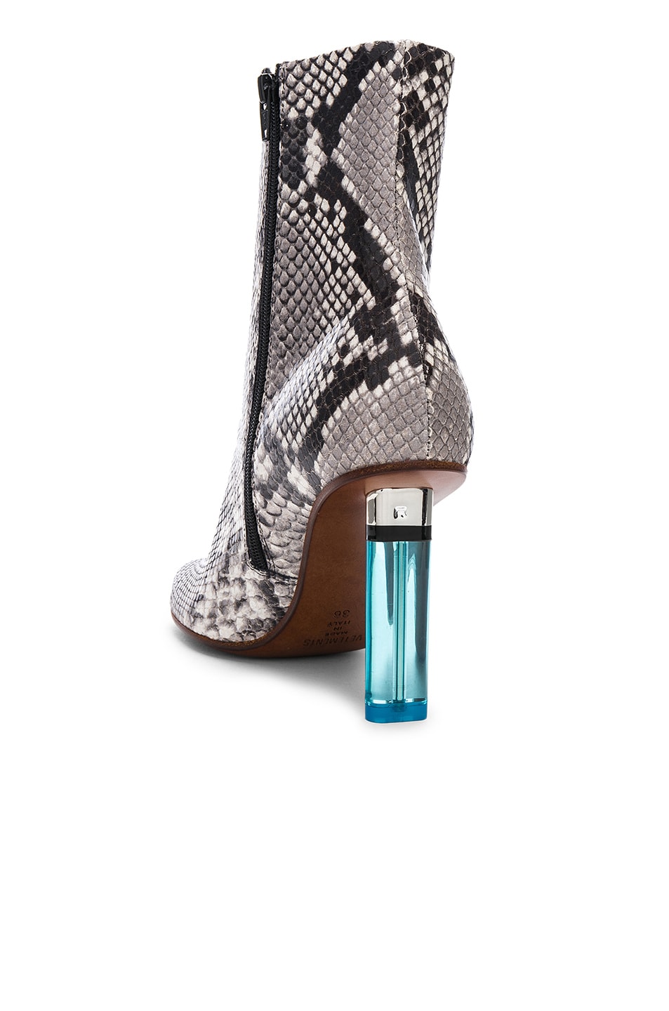 VETEMENTS Python Embossed Ankle Toe Boots in Python & Light Blue | FWRD
