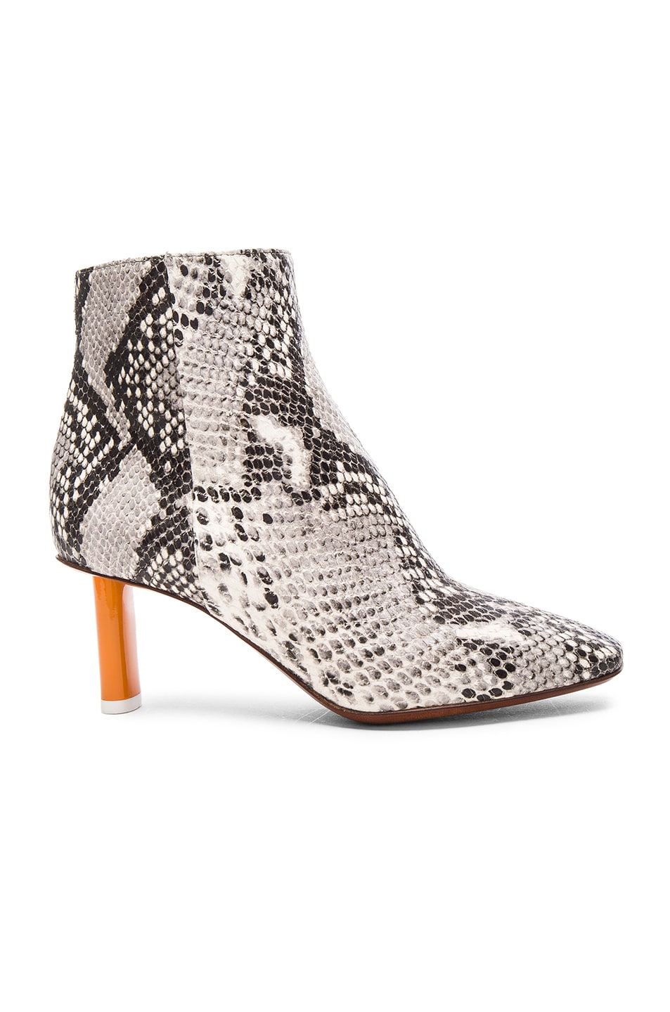 VETEMENTS Python Embossed Ankle Boots in Python & Orange | FWRD