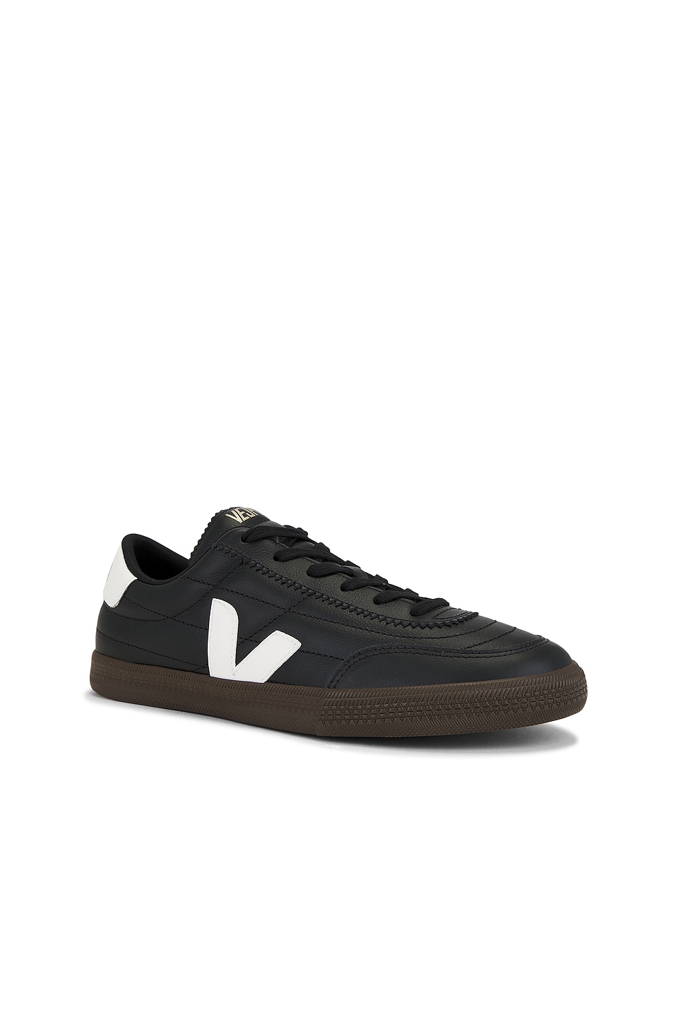 Veja Panenka Black Sneaker With Logo On The Side And Contrasting Heel In Leather Unisex In Black