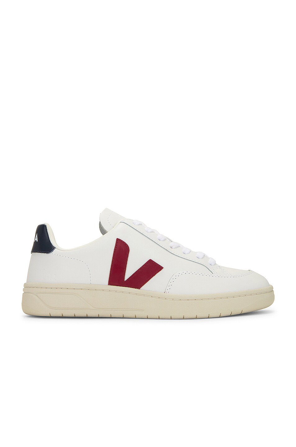 Veja V-12 Sneaker in Extra White & Marsala Nautico | FWRD