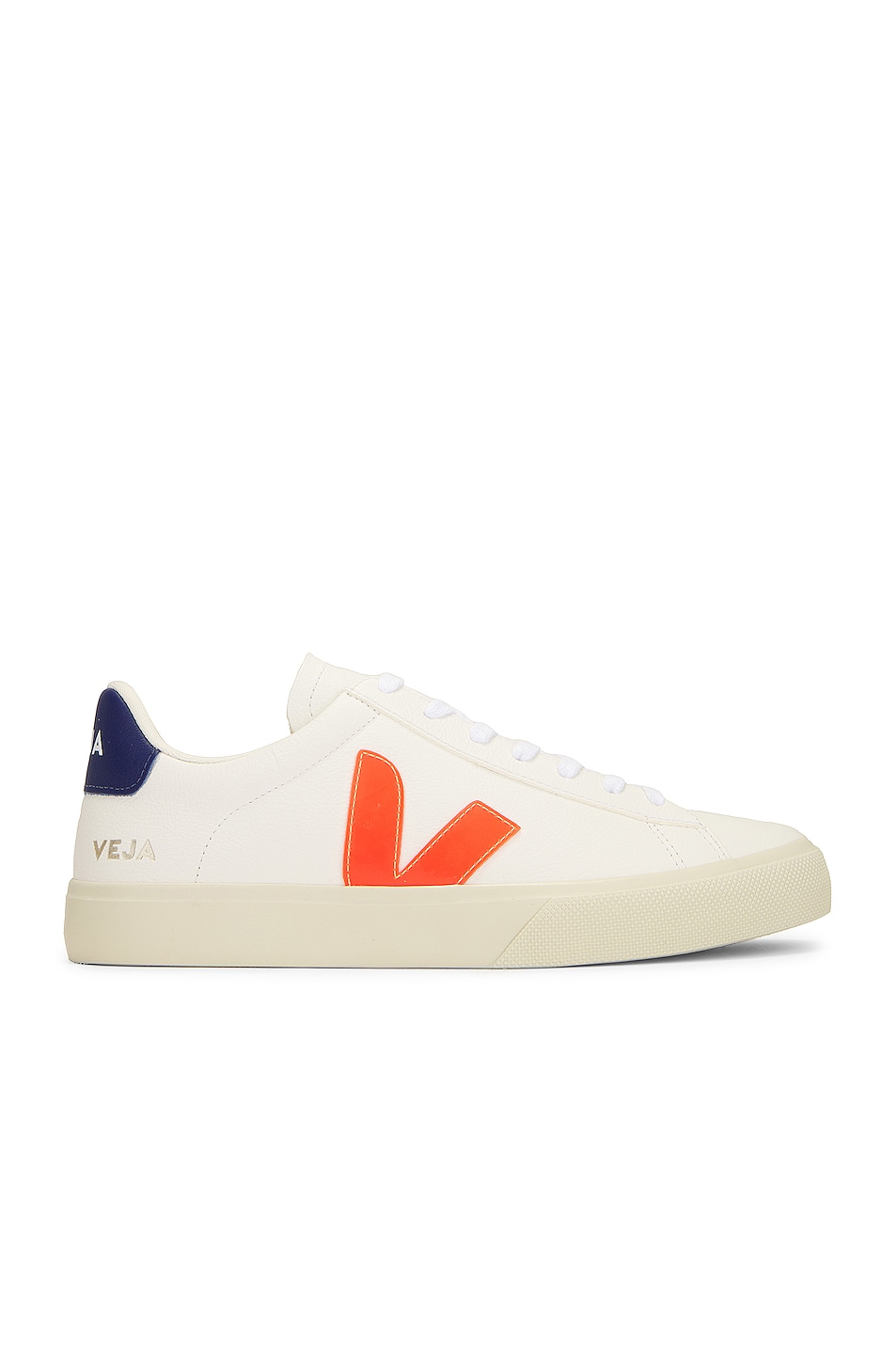 Image 1 of Veja Campo Sneaker in Extra White, Orange, & Fluo Cobalt