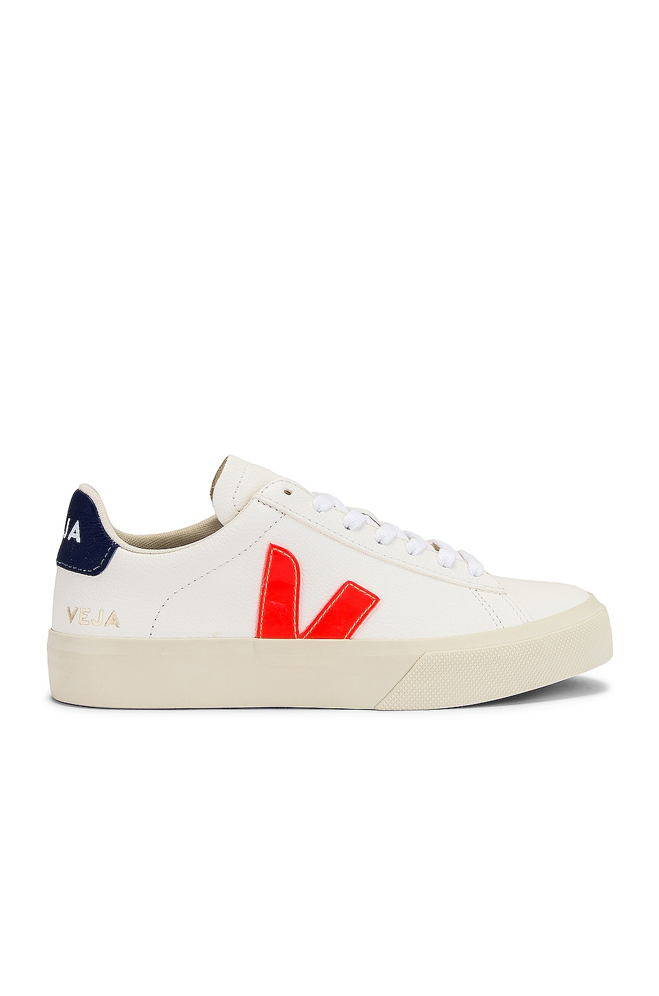 Image 1 of Veja Campo Sneaker in White, Orange, & Cobalt
