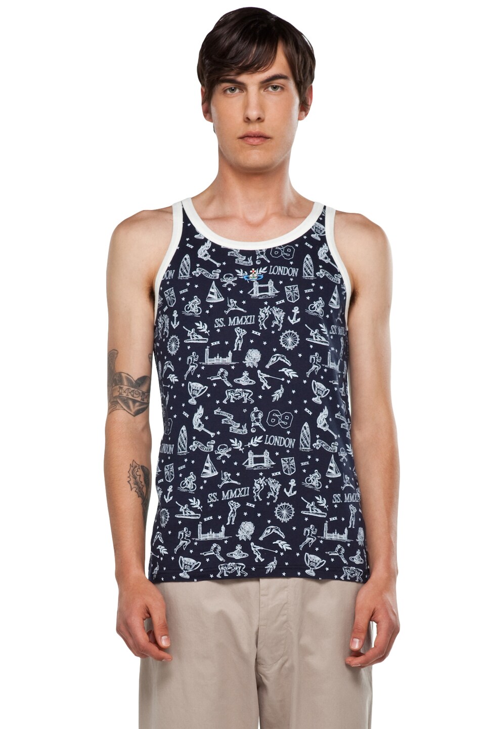 Vivienne Westwood Man London Tank In Navy Fwrd