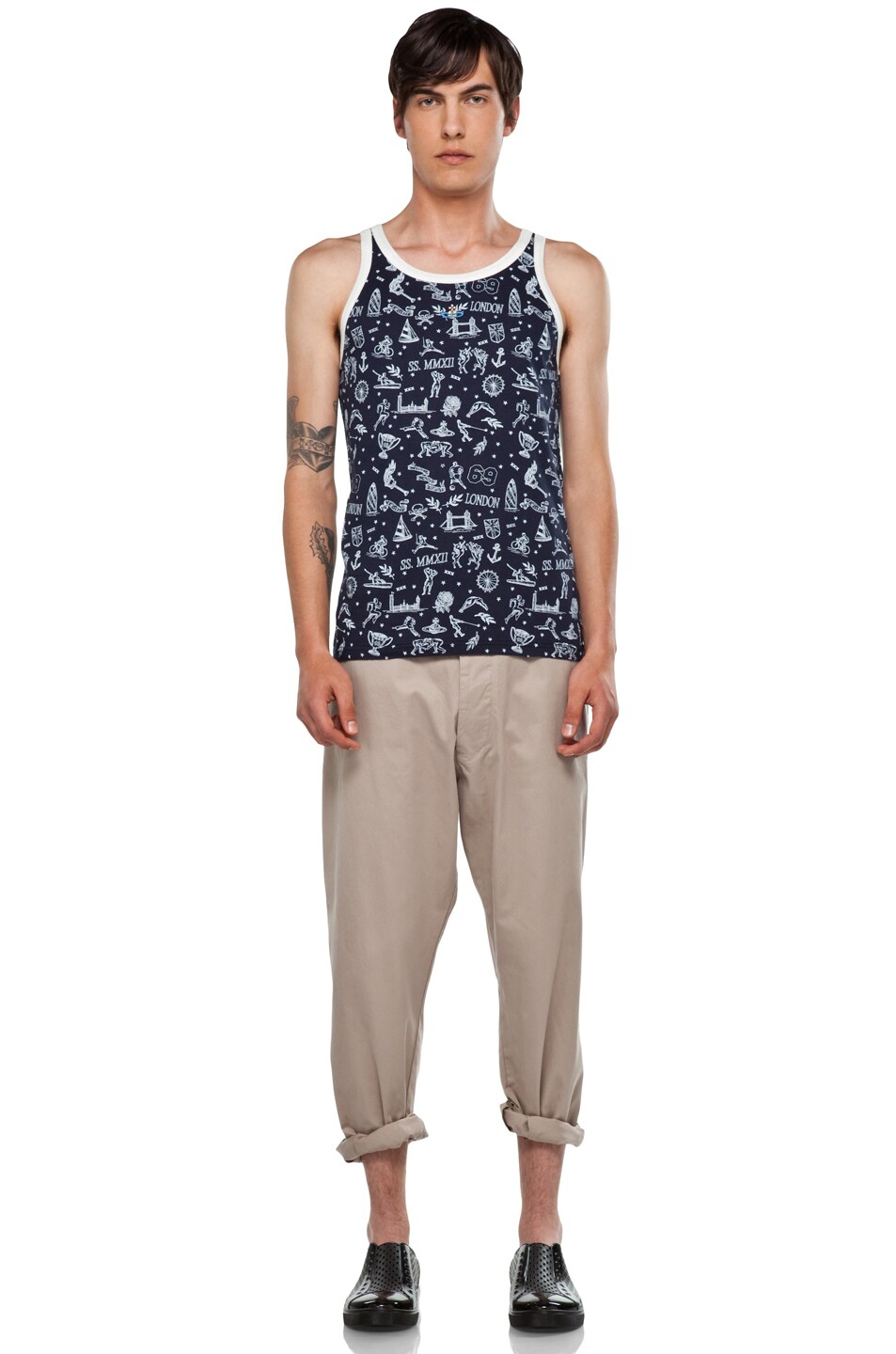 Vivienne Westwood Man London Tank In Navy Fwrd