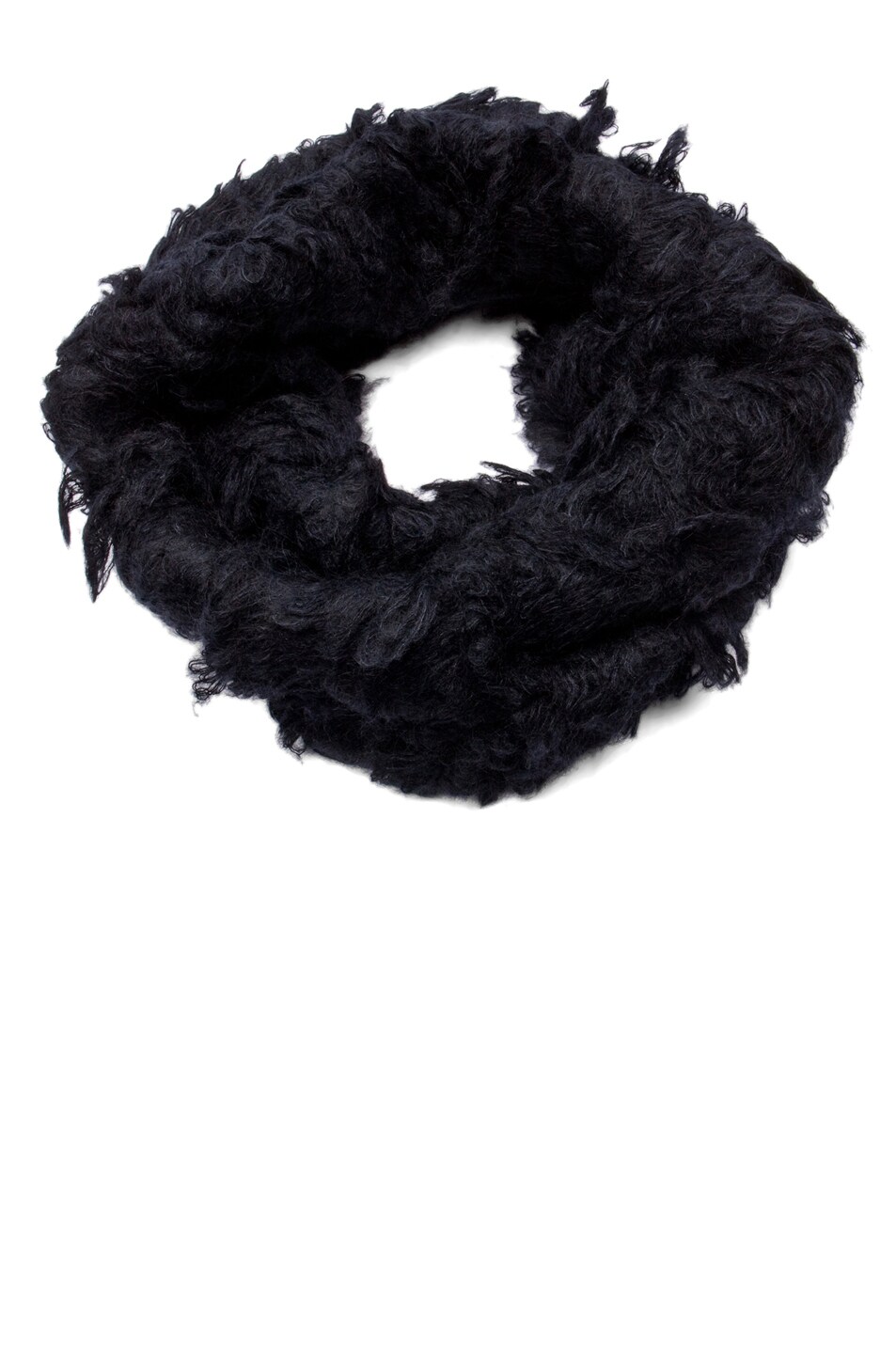 Image 1 of Viktor & Rolf Furry Knit Scarf in Black