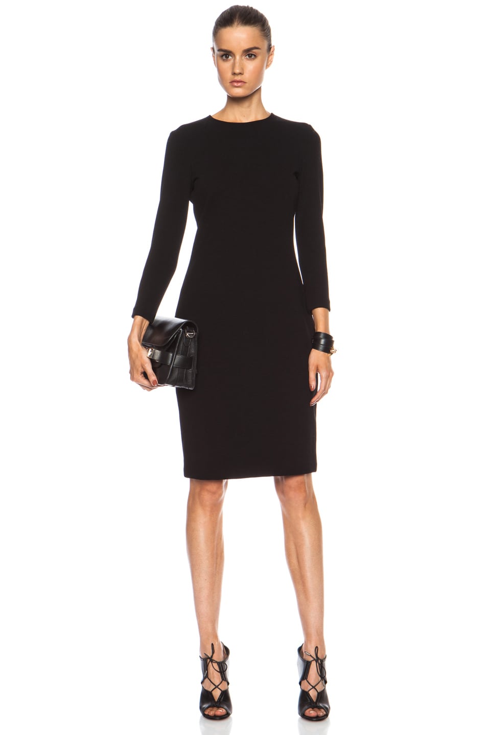 Image 1 of Vince Viscose-Blend Boucle Dress in Black