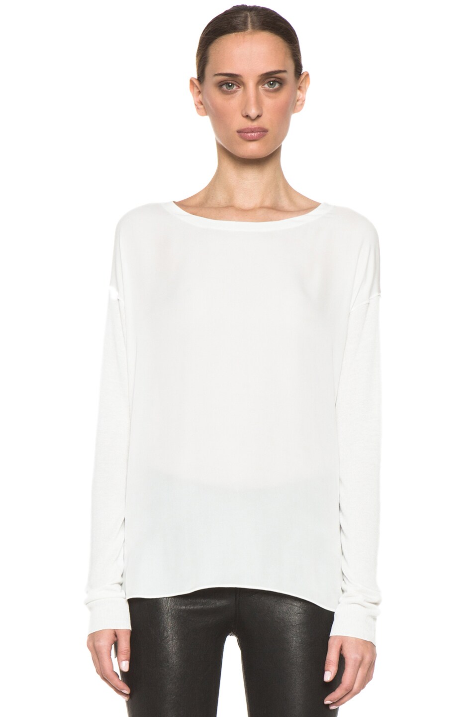 Image 1 of Vince Mix Media Sweater in White