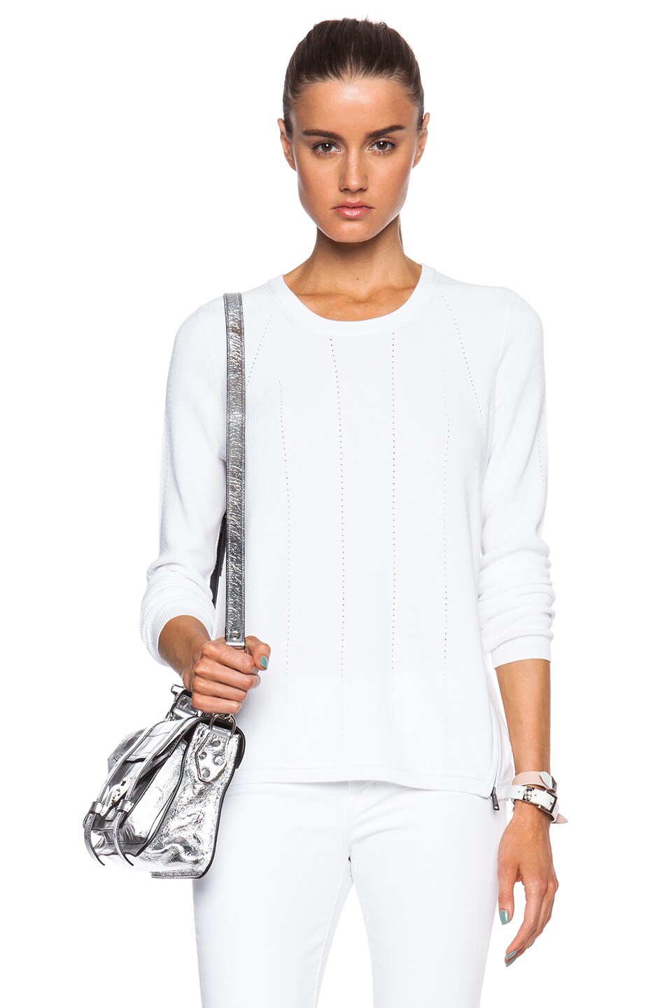 Image 1 of Vince Zip Sweater in Off White