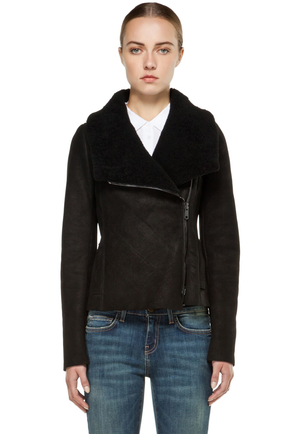 Vince Scuba Shearling Jacket in Black | FWRD