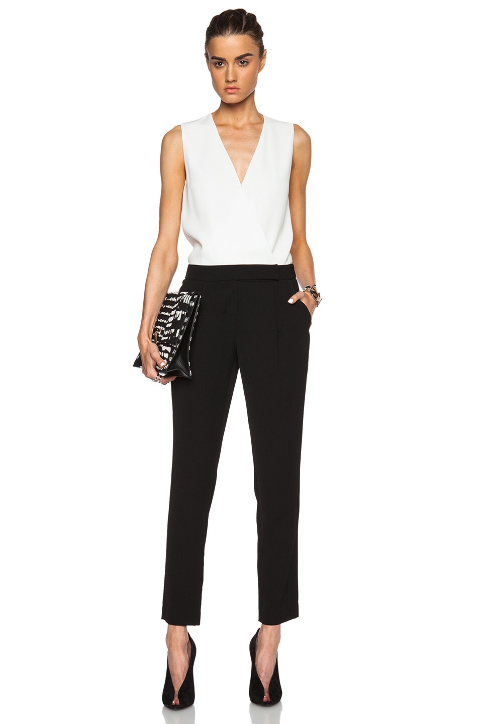 Image 1 of Vince Colorblock Jumpsuit in Black & Off White