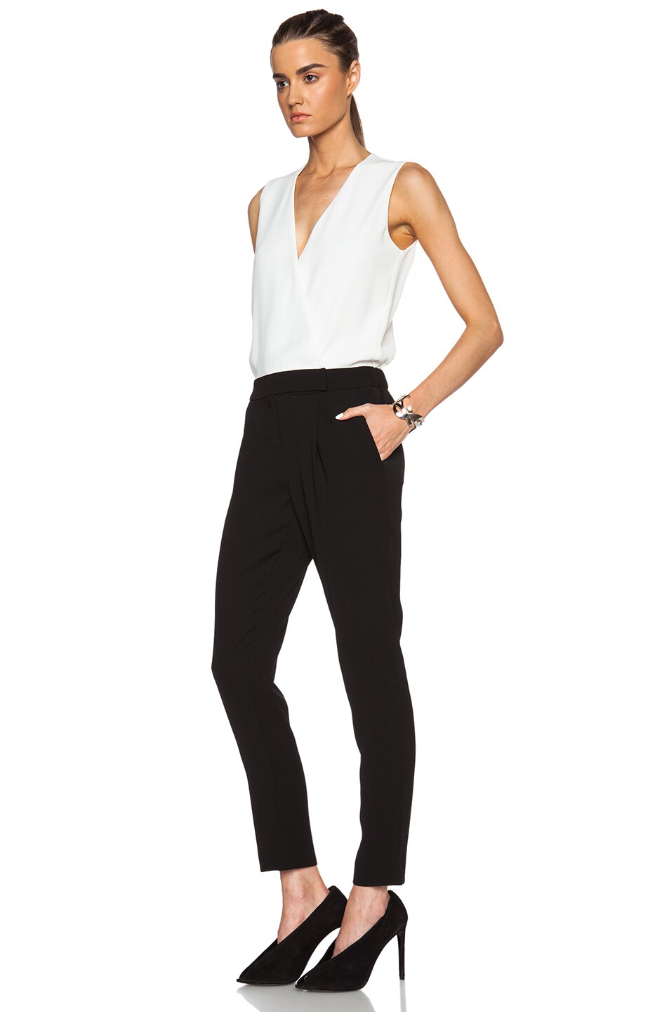 Vince Colorblock Jumpsuit in Black & Off White | FWRD