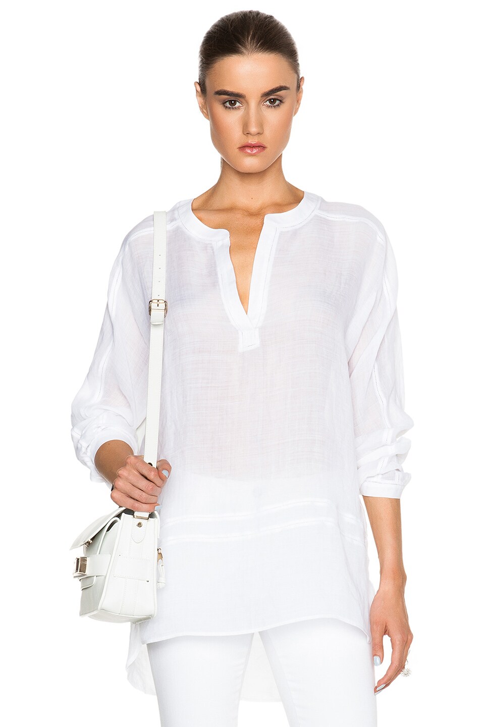 Image 1 of Vince Lace Insert Popover in Optic White