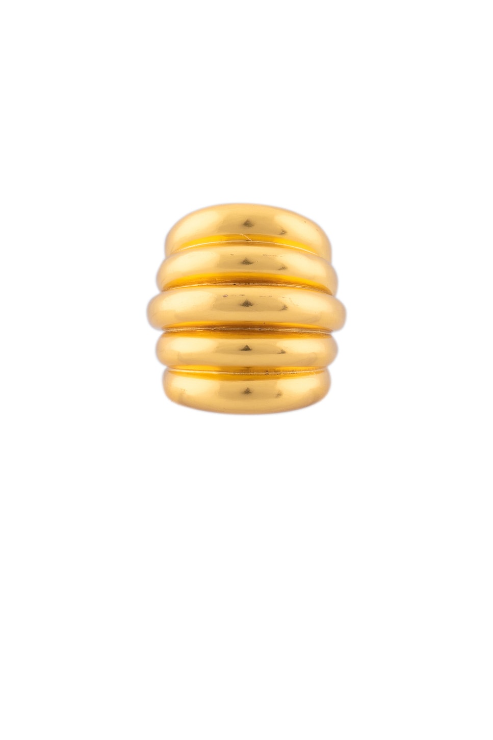 Ribbed Ring in Metallic Gold