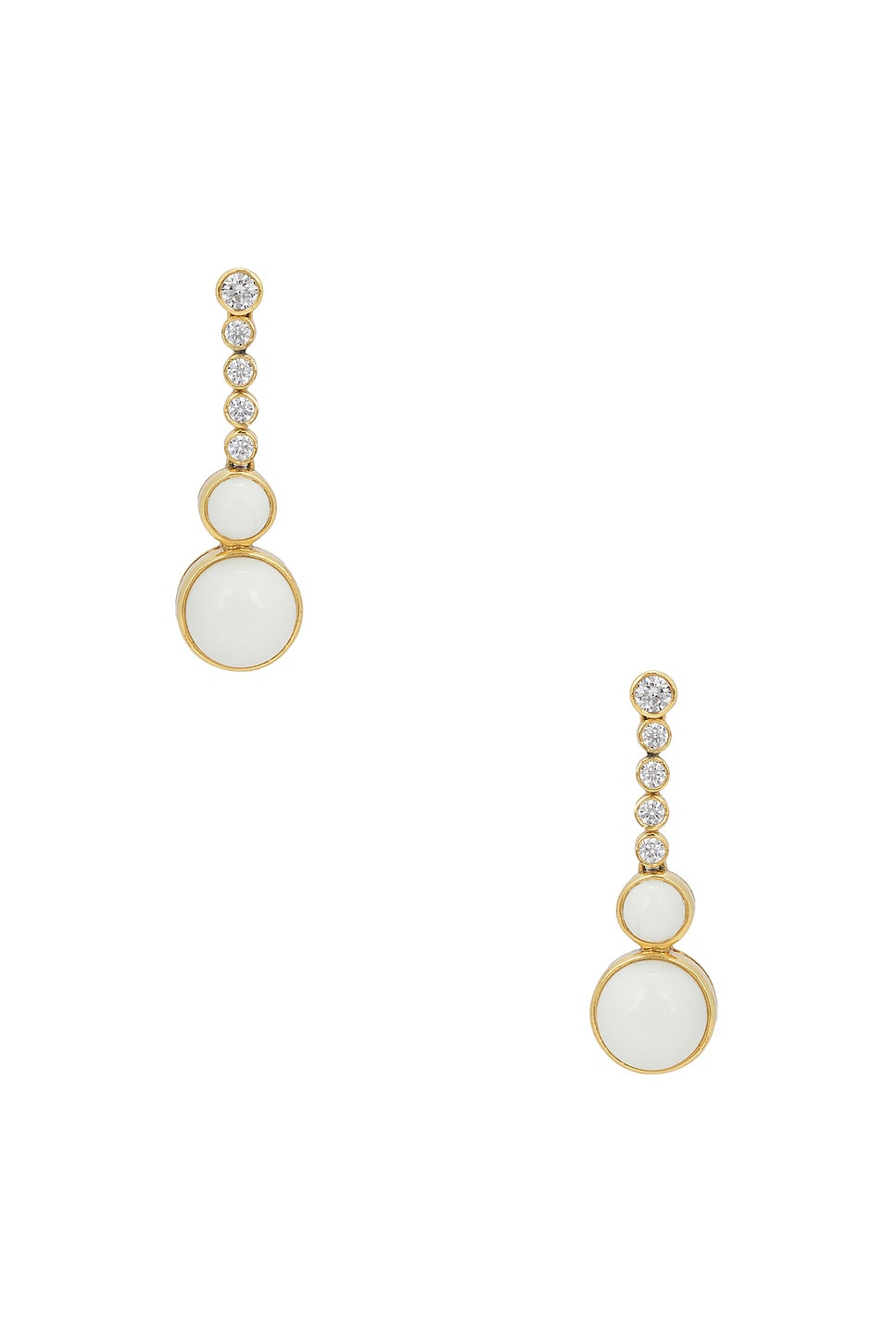 Image 1 of VALERE Night Earrings in White Stone, Crystal, & Gold