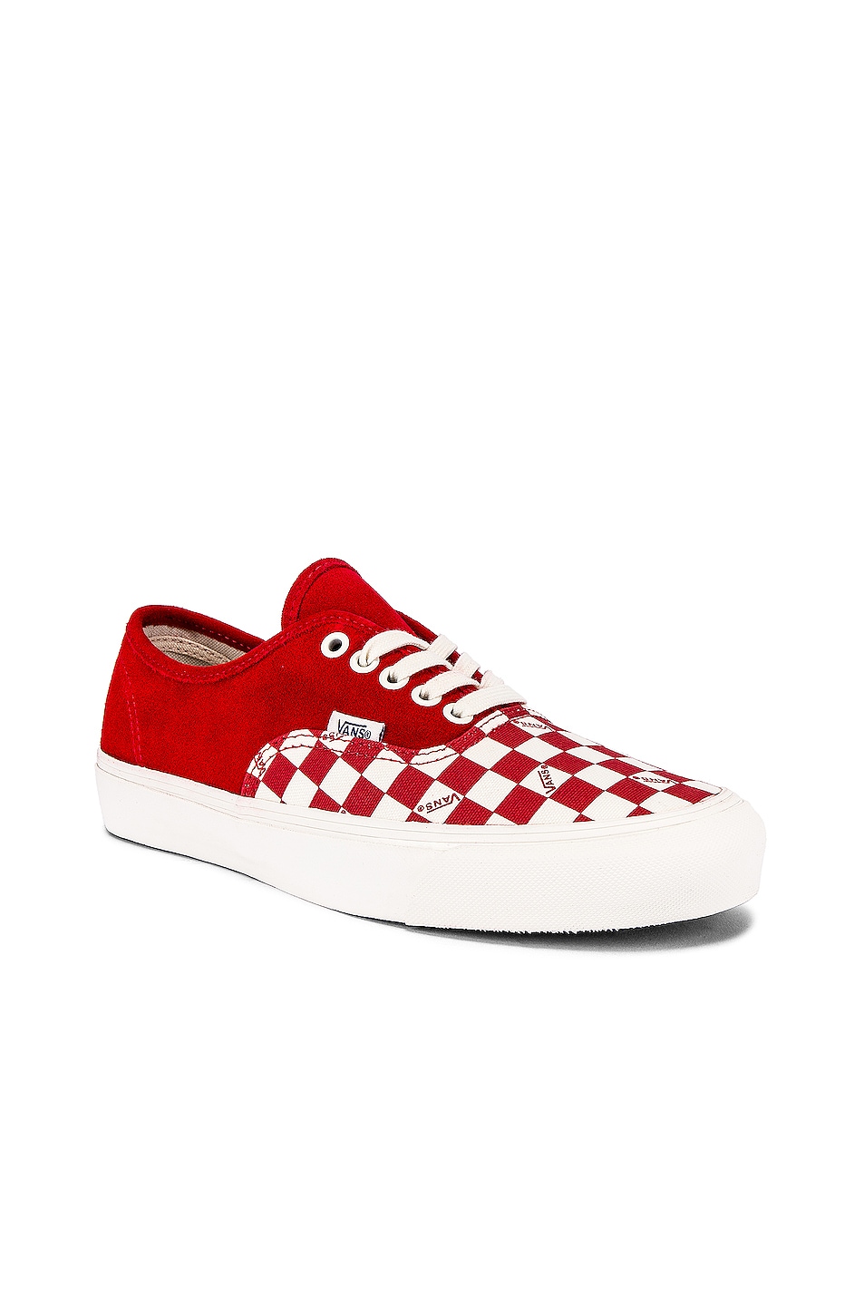 Image 1 of Vans Vault OG Authentic LX in Racing Red & Checkerboard