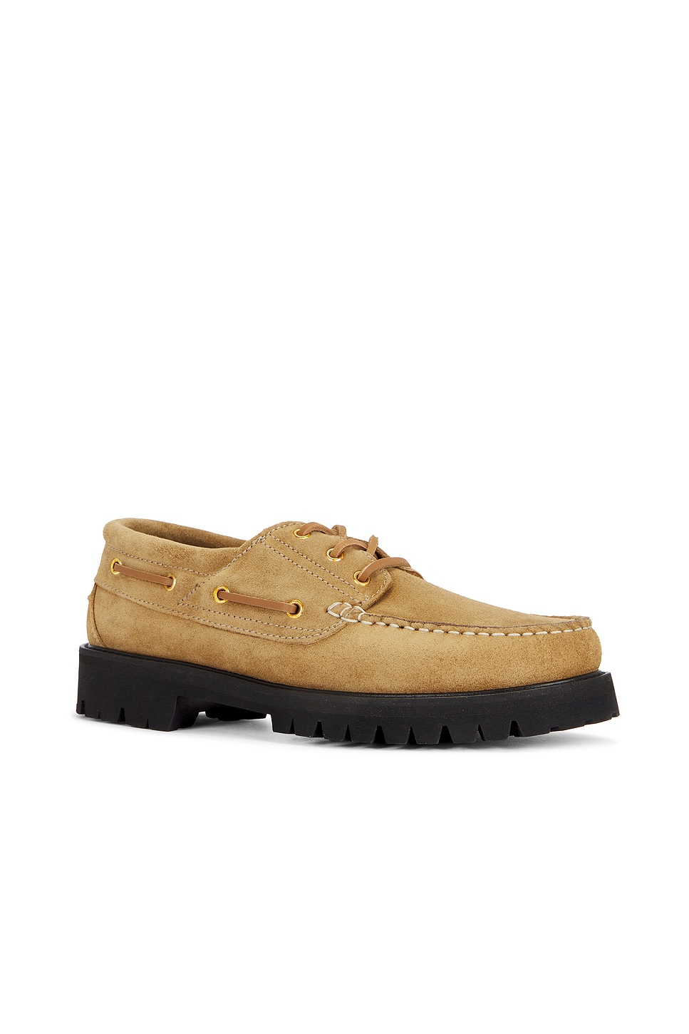 Shop Vinny's Aztec Boat Shoe In Sand Suede