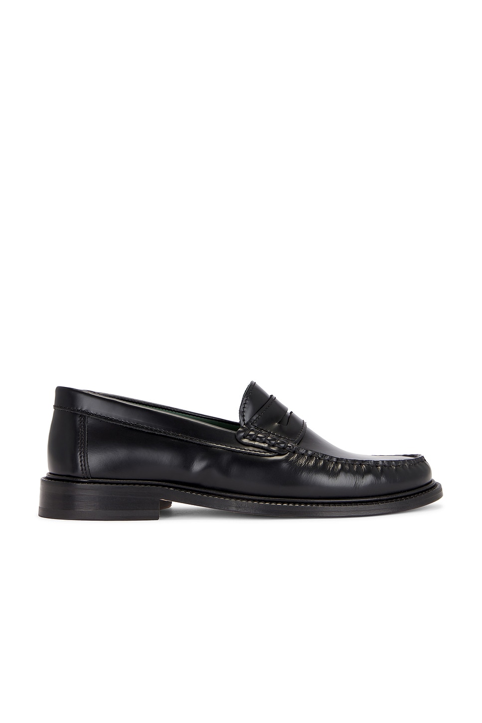 Shop Vinny's Yardee Mocassin Loafer In Black Polido Leather