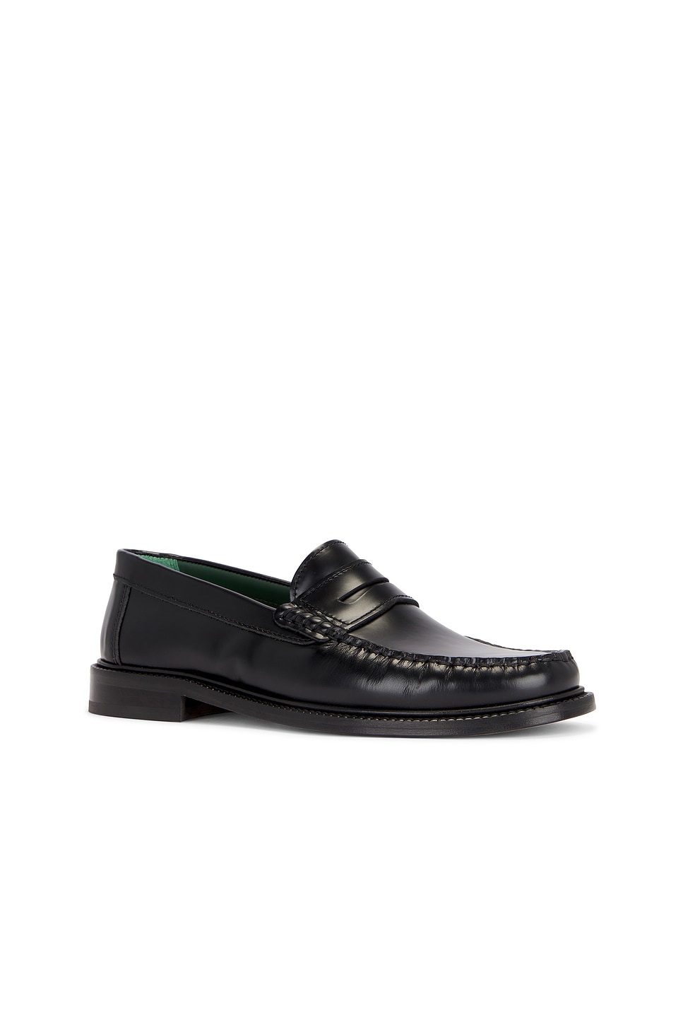 Shop Vinny's Yardee Mocassin Loafer In Black Polido Leather