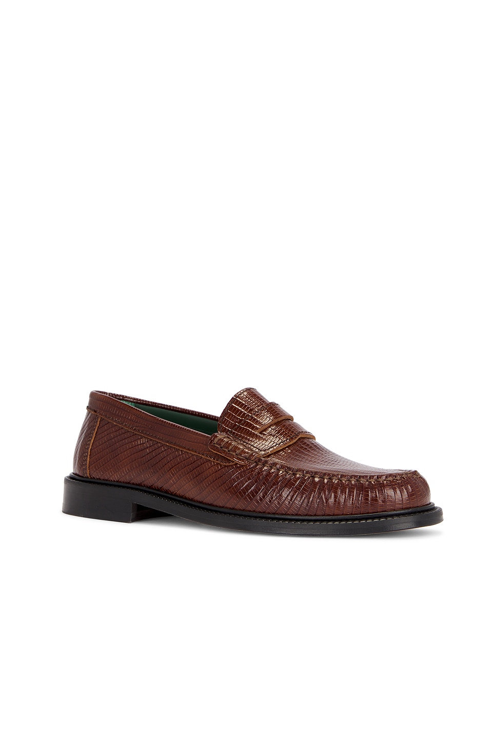 Shop Vinny's Yardee Mocassin Loafer In Brown Lizzard Pattern