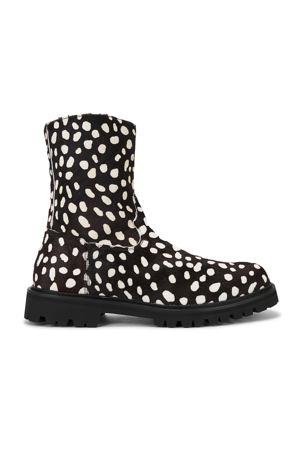 Image 1 of Vinny's Moto Boot in Black & White Pony Hair