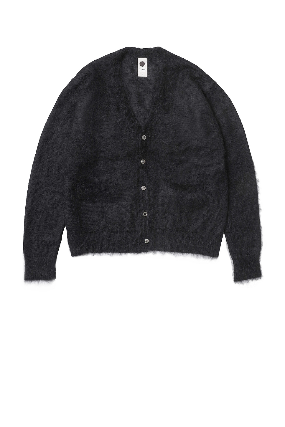 Image 1 of vowels Mohair Cardigan in Black