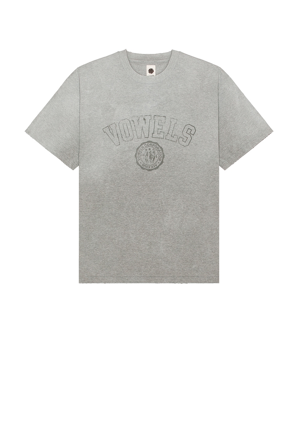 Image 1 of vowels Faded Collegiate Tee in Grey Heather