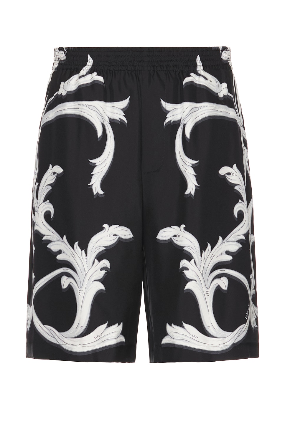 Image 1 of VERSACE Silk Shorts in Black & Bianco