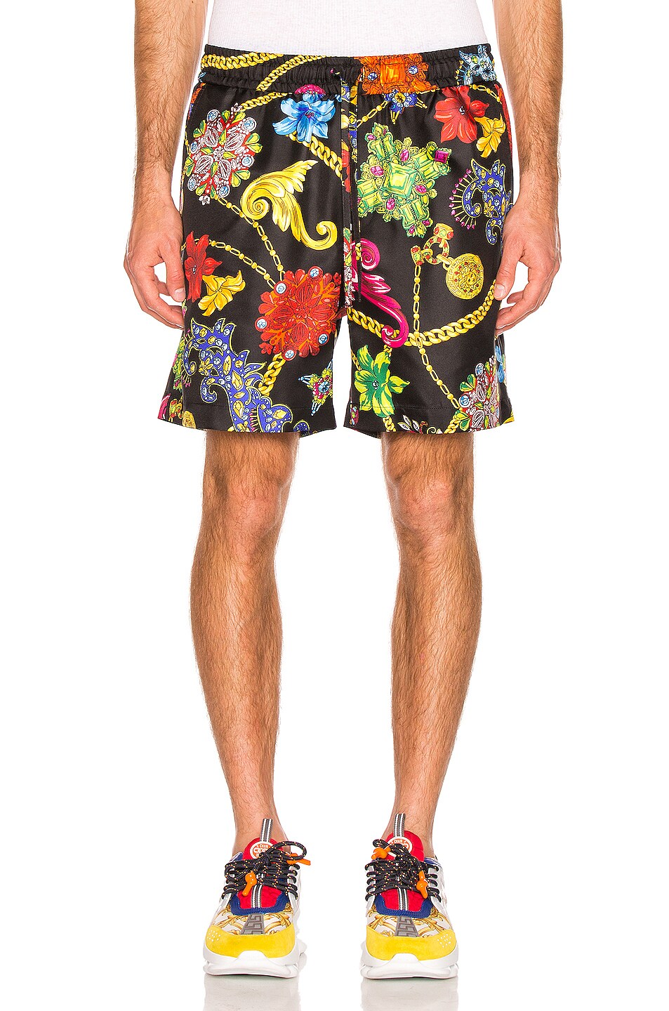 Image 1 of VERSACE Shorts in Black & Multi