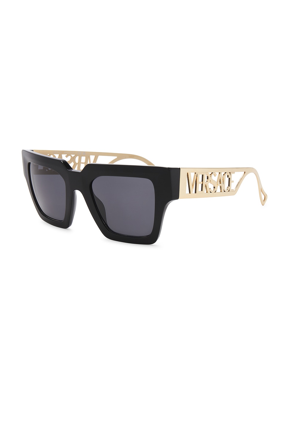 Shop Versace Square Sunglasses In Black