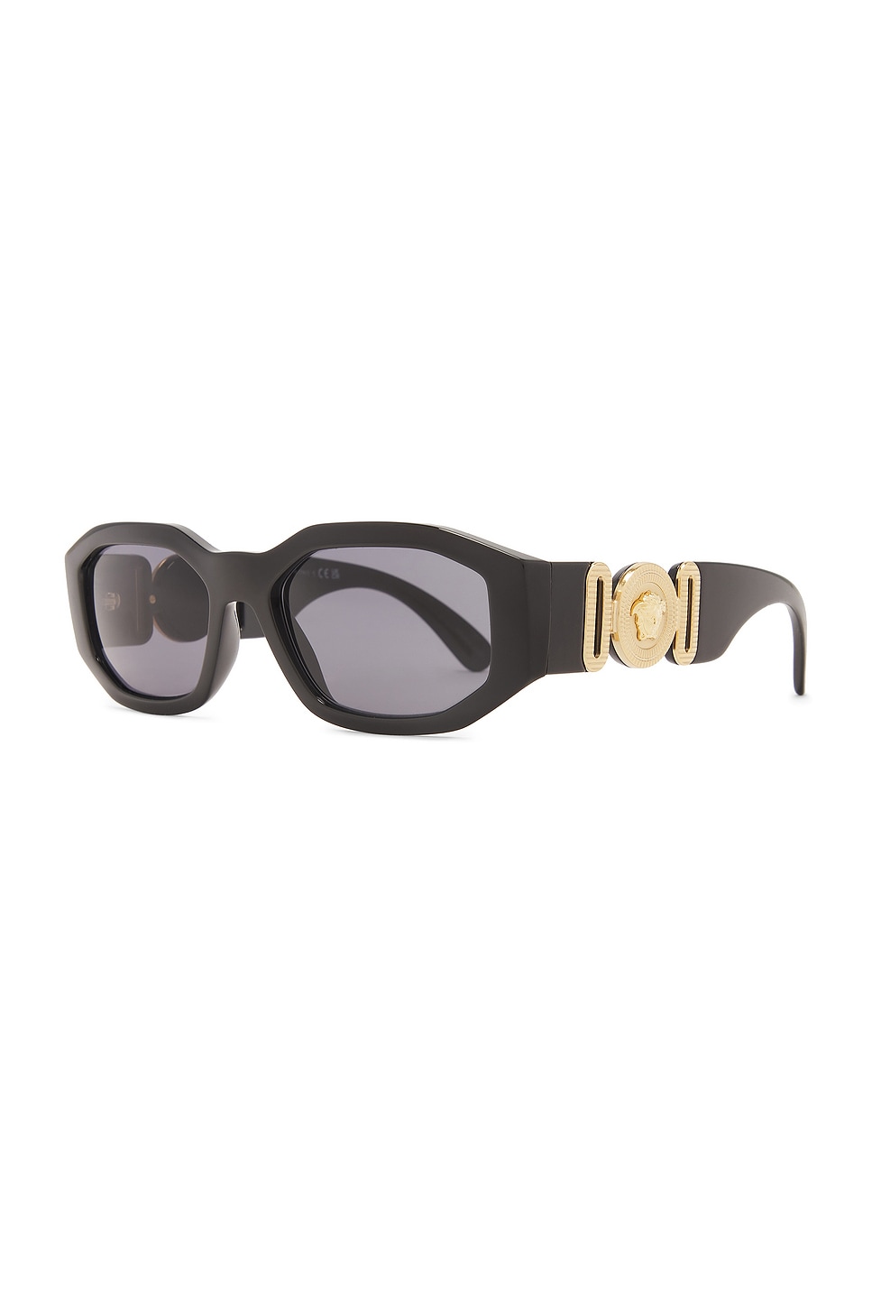 Shop Versace Biggie Oval Sunglasses In Black