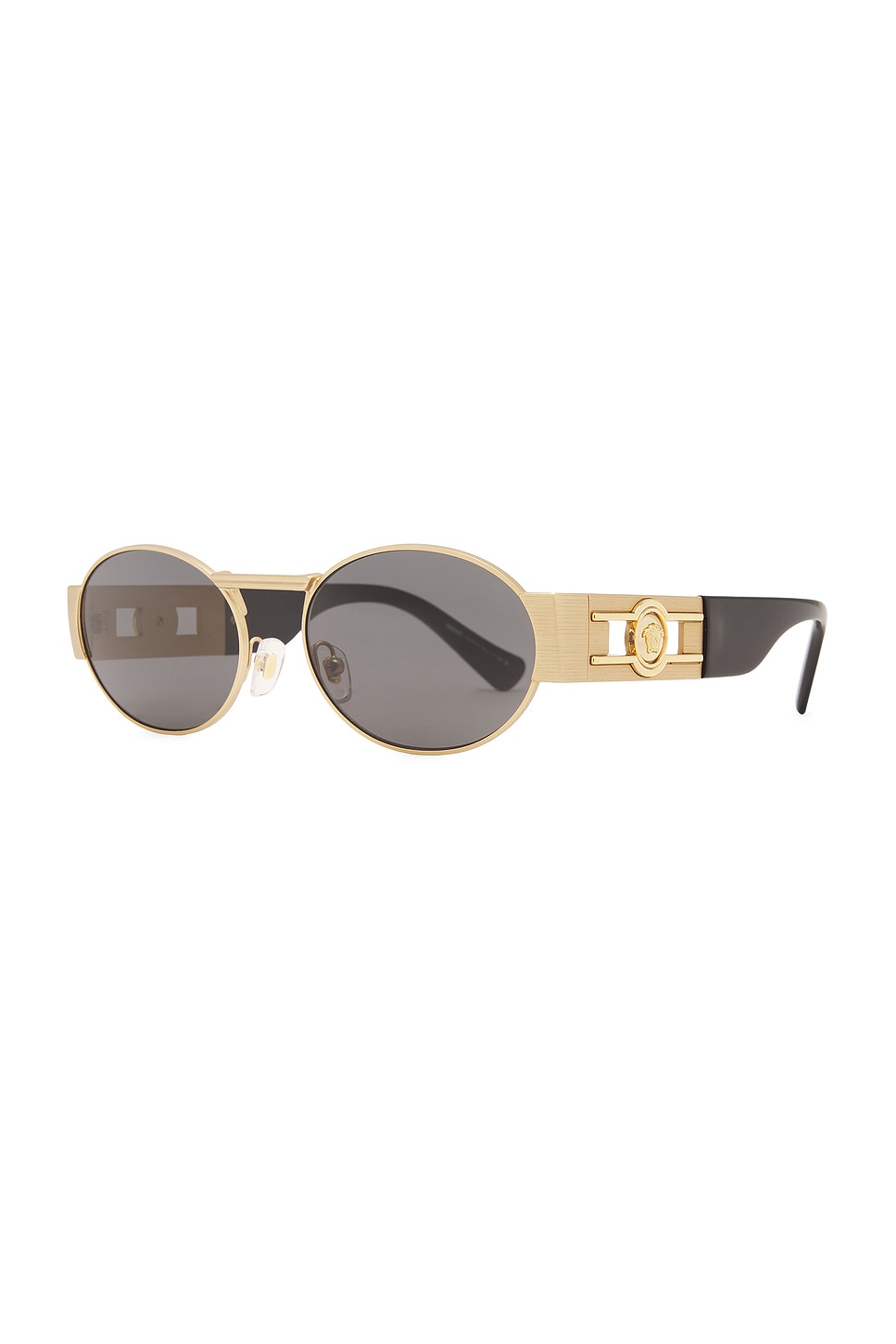 Shop Versace Oval Sunglasses In Matte Gold