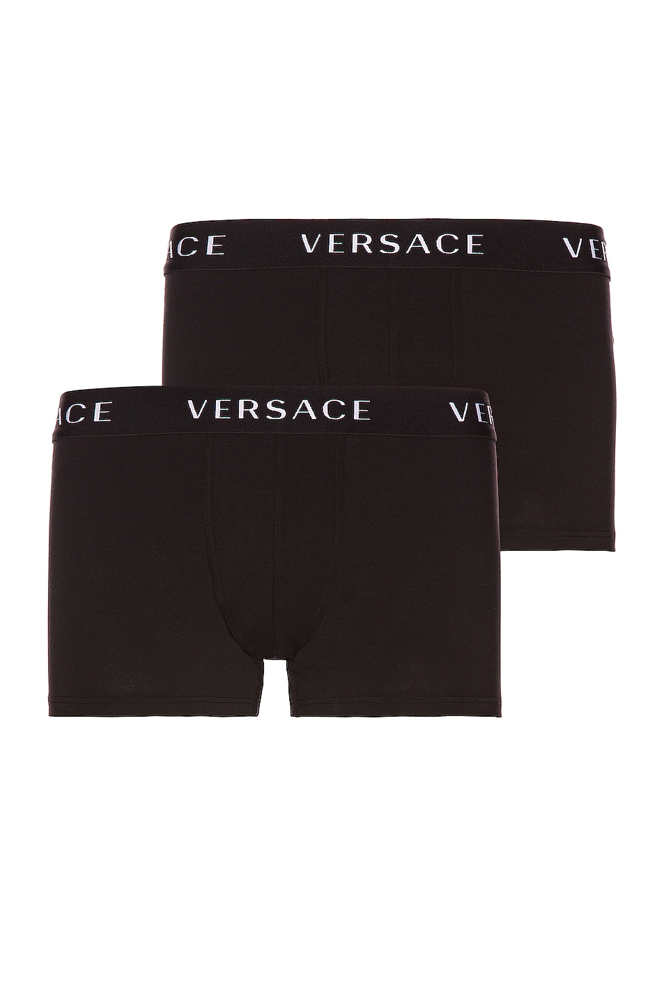 Image 1 of VERSACE Cotton Boxer Brief Two Pack in Black